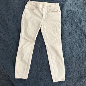 LOFT White Skinny Ankle Jeans